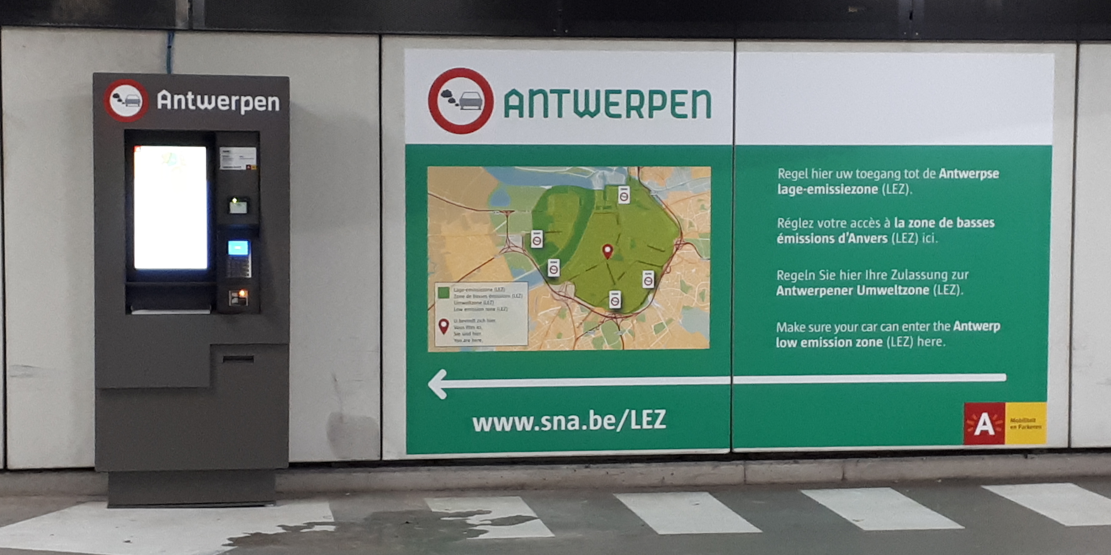 LEZautomaten voor bezoekers lageemissiezone Antwerpen.be